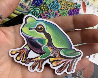 Tree frog vinyl sticker