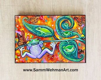 Framed Art Print - Whimsical Frogs