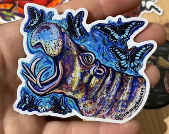 Hippopotamus vinyl sticker