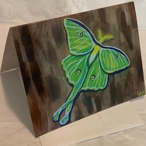 Luna moth greeting card