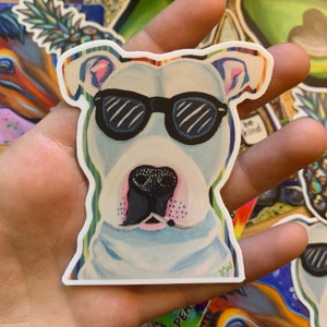 Bulldog with sunglasses vinyl sticker