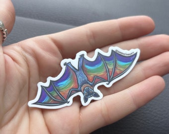 Rainbow bat vinyl sticker