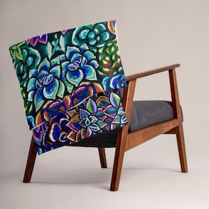 Colorful Succulents Throw Blanket
