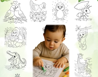 51 Kids Coloring Pages Printable, Children's Coloring Book PDF, Instant Download Activity Sheets, Printable Children's Coloring Pages