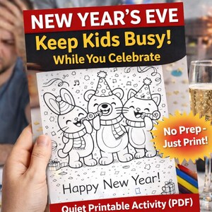 New Year’s Eve Activity for Kids – Quiet Printable to Keep Children Busy (PDF)