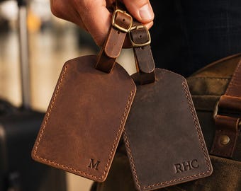 Personalized Luggage Tags, Custom Travel Gift, Engraved Leather Luggage Tag, Groomsmen Gift, Wedding favor Luggage Tag, Valentines Gift