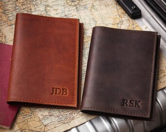 Personalized Leather Passport Holder,Custom Leather Passport Wallet Case Cover,Monogram Engraved Leather,Travel Gift for Him Her