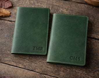 Personalized Leather Passport Holder,Custom Leather Passport Wallet Case Cover,Monogram Engraved Leather,Travel Gift for Him Her
