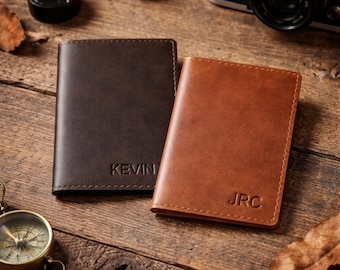 Personalized Leather Passport Holder,Custom Leather Passport Wallet Case Cover,Monogram Engraved Leather,Travel Gift for Him Her