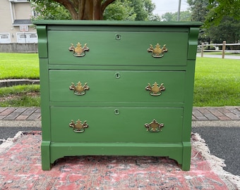 SOLD - Custom Paint Example- green vintage side table