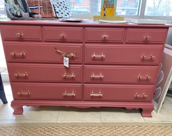 SOLD EXAMPLE - Vintage coral pink dresser