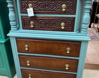 SOLD Custom Painting Example Luke - vintage dresser