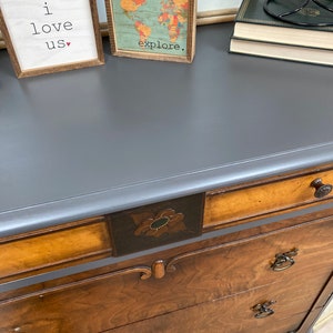 SOLD EXAMPLE ONLY Vintage Tall Grey Dresser image 5