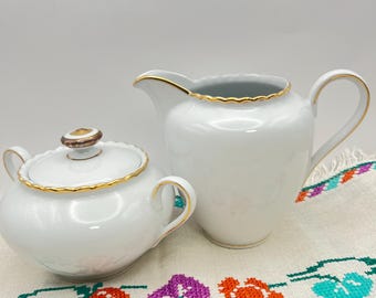 Zuccheriera vintage Winterling Bavaria con coperchio, zuccheriera in porcellana tedesca, finitura oro bianco, porcellana pregiata, Marktleuthen Germania