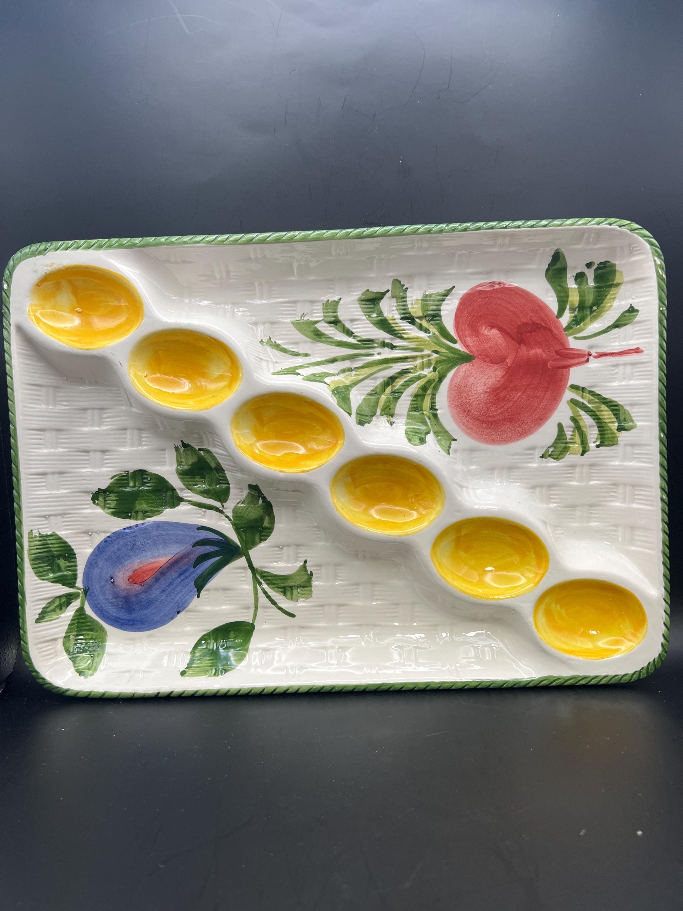 Grand Plat à œufs Fiesta En Porcelaine Orange – 12 Emplacements – Diamètre 28,5 Cm