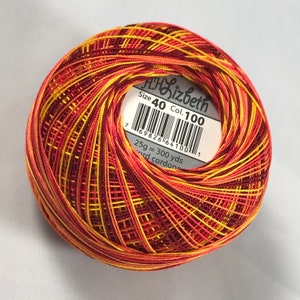 Lizbeth Tatting Thread - Falling Leaves - Color #100 - Size 3, 10, 20, 40 or 80