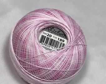 CARRETE COMPLETO - Hilo para frivolité Lizbeth - Tamaños 3, 10, 20, 40 u 80 - Rosa hielo - Color n.° 189