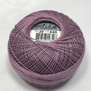 Filo per chiacchierino Lizbeth - Misura 10, 20, 40 o 80 - Viola antico medio - Colore n. 640