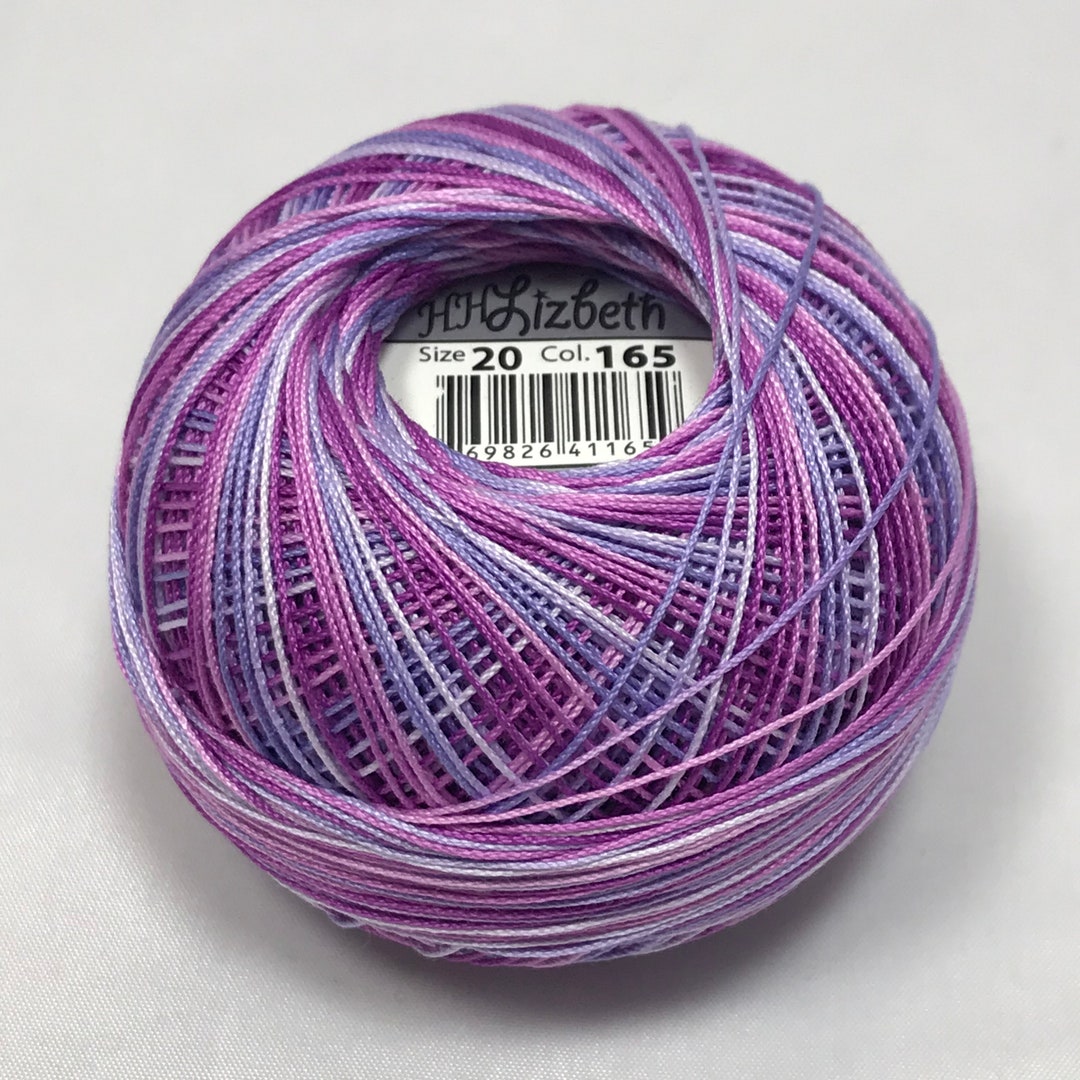 Lizbeth Tatting Thread Grape Splash Variegated Color 165 Size 20 or 40