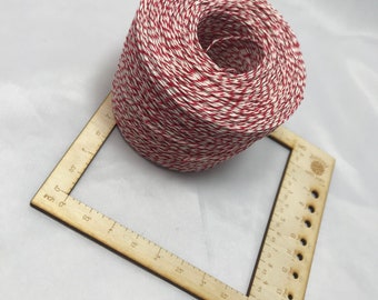 Bakers Twine - Red and White - BUY IN BULK - 250, 500, 750 or 1000 Yards - Your Choice of Color and Length