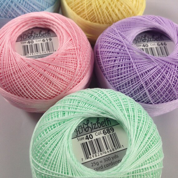 PLEINS bobines - - fil de frivolité - - taille 40 - Pastels - cinq couleurs - Lizbeth - couleurs 710, 619, 615, 689 et Total 646-1500 Yards 43b456 PLEINS bobines - - fil de frivolité - - taille 40 - Pastels - cinq couleurs - Lizbeth - couleurs 710, 619, 615, 689 et Total 646-1500 Yards 43b456