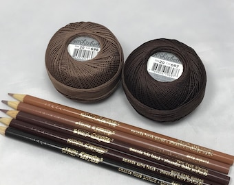 FULL SPOOLS - Lizbeth Tatting Thread - Deep Almond Coordinating Colors - Color #697 and 698 - Size 20 or 40 - Your Choice of Color