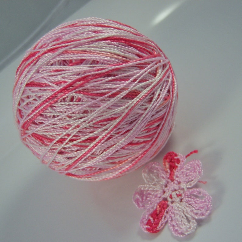 hand Dyed Embroidery Thread Perle Cotton Size 5 Your Choice of Length HDT Banana Split