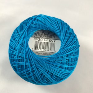 FULL SPOOL - Lizbeth Tatting Thread - Dark Ocean Turquoise - Color #657 - Size 10, 20, 40 or 80