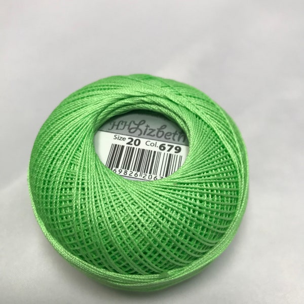 Tatting Thread -Lime Green - Color #679 - Size 3, 10, 20, 40 or 80