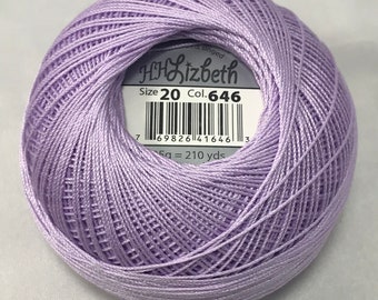 FULL SPOOL - Lizbeth Tatting Thread - Solid Purple Iris - Color #646 - Size 3, 10, 20, 40 or 80