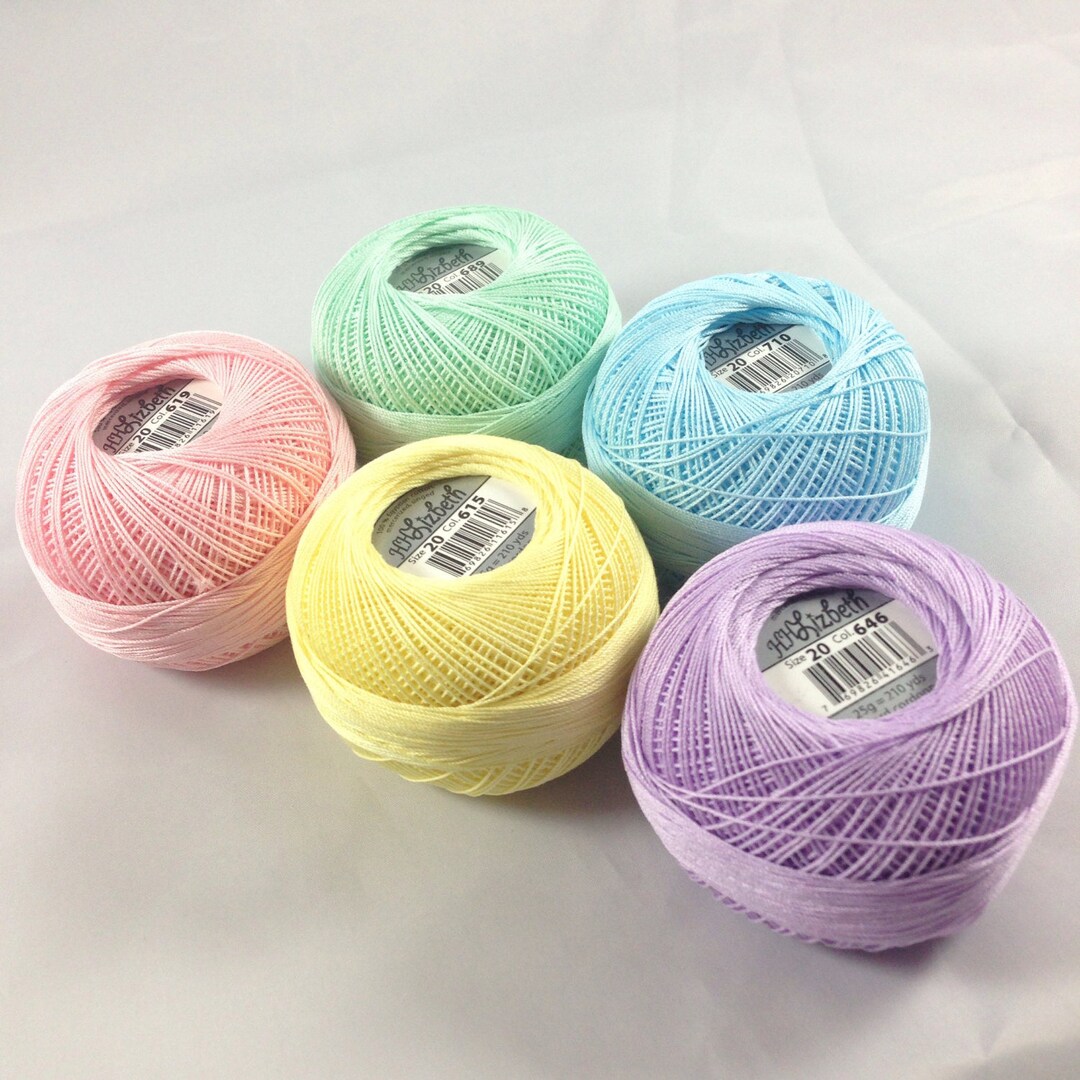 FULL SPOOLS Tatting Thread Size 20 or 40 Pastels Lizbeth Colors 710