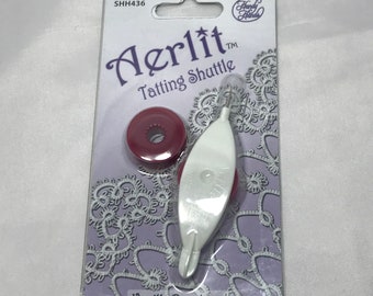 Aerlit Tatting Shuttle with 2 Bobbins - Your Choice of Color