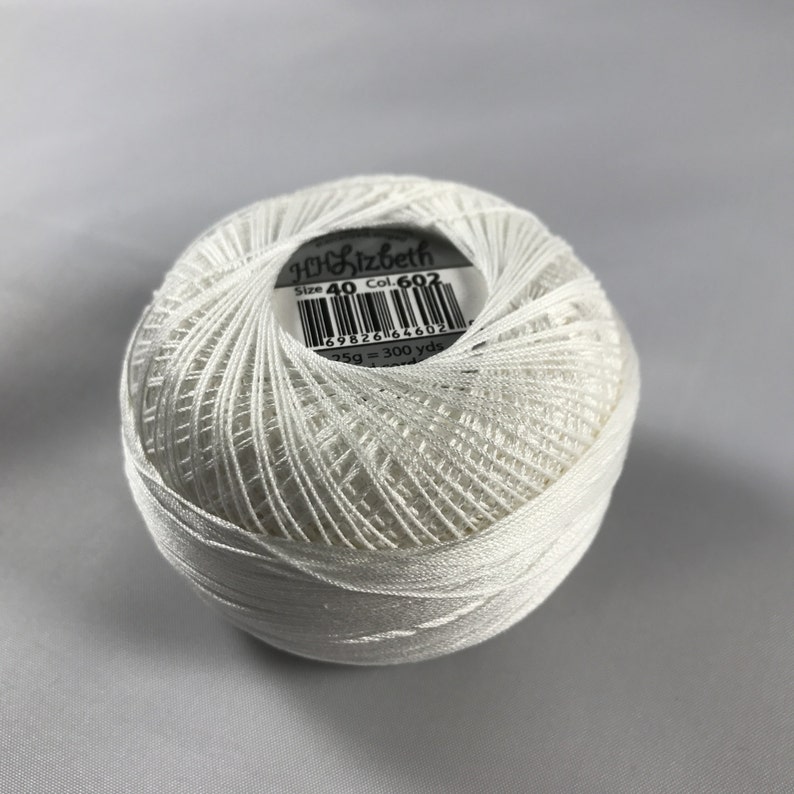 Size 40 Your Choice of Amount Natural Lizbeth Tatting Thread 602