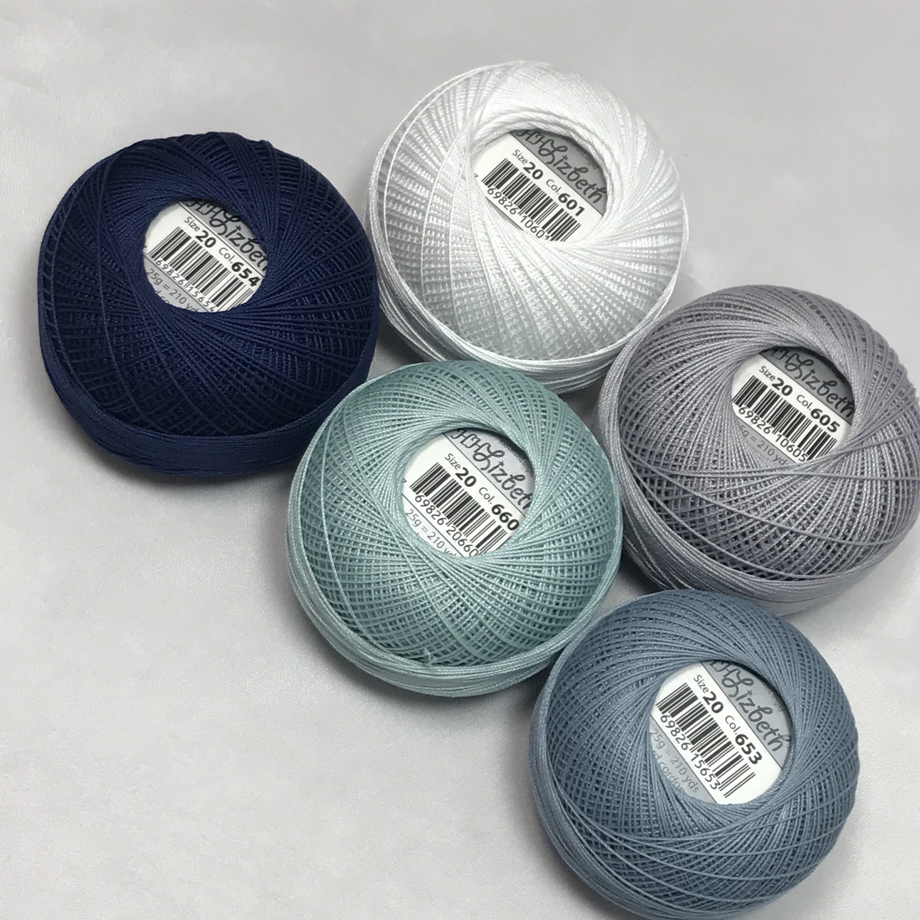 Handy Hands 210-Yard Lizbeth Cotton Thread, 25gm, Medium Blue