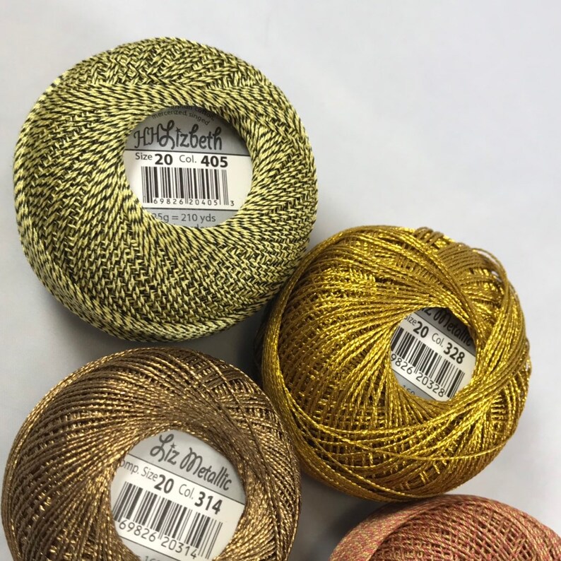 FULL SPOOLS October Fest 5 Pack Lizbeth Tatting Thread Colors 405, 328, 406, 314, and 408 Size 20
