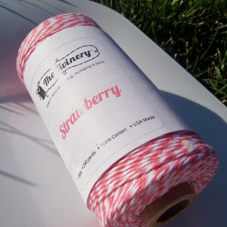Your Choice of Amount Strawberry Twist The Twinery 100/% Cotton Bakers Twine