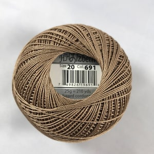 FULL SPOOL - Lizbeth Tatting Thread - Size 3, 10, 20, 40 or 80 - 691 - Medium Mocha Brown Solid