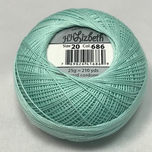 FULL SPOOL - Lizbeth Tatting Thread - Light Seagreen - Size 10, 20, 40 or 80 - Color #686