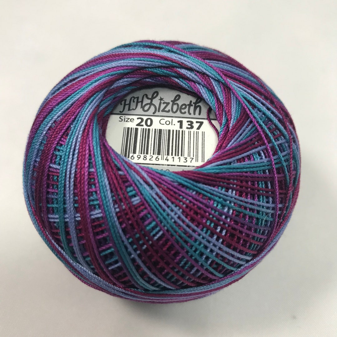 Lizbeth Tatting Thread Variegated Berry Burst Color 137 Size 3 