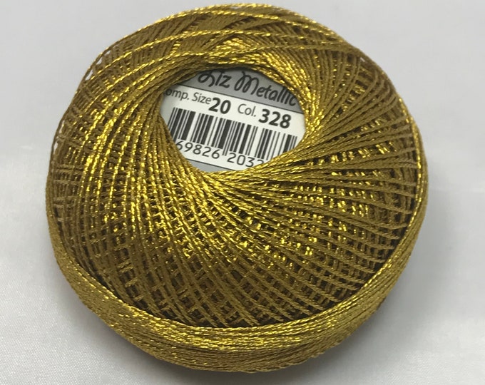 FULL SPOOL - Antique Gold (328) - Lizbeth Metallic Size 20 Tatting ...