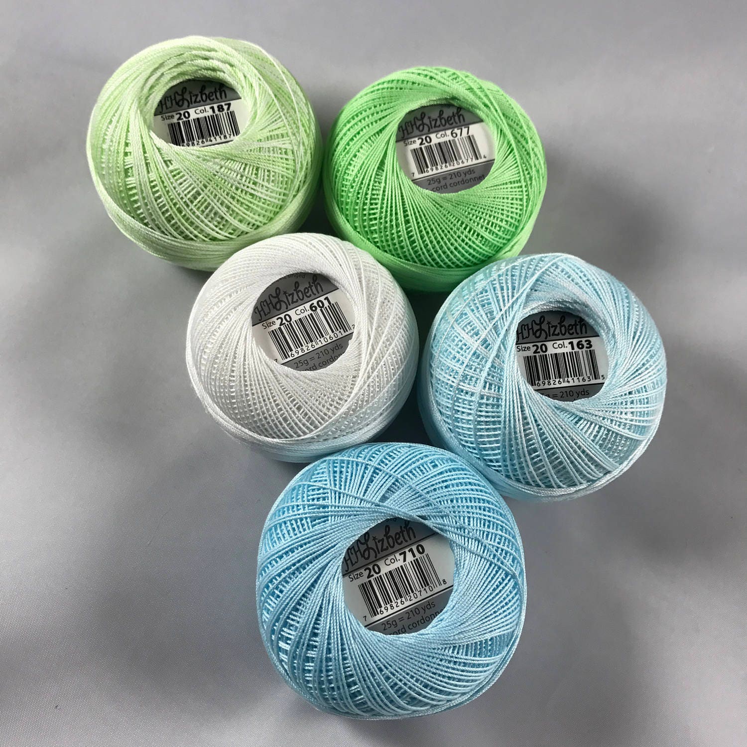 601 Your Choice Snowman 5 Pack 604 and 658 Lizbeth Tatting Thread Color# 158 Size 20 or 40 FULL SPOOLS 183