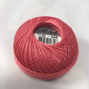 FULL SPOOL - Lizbeth Tatting Thread - Size 3, 10, 20, 40 or 80 - Dark Coral Pink - Color #609