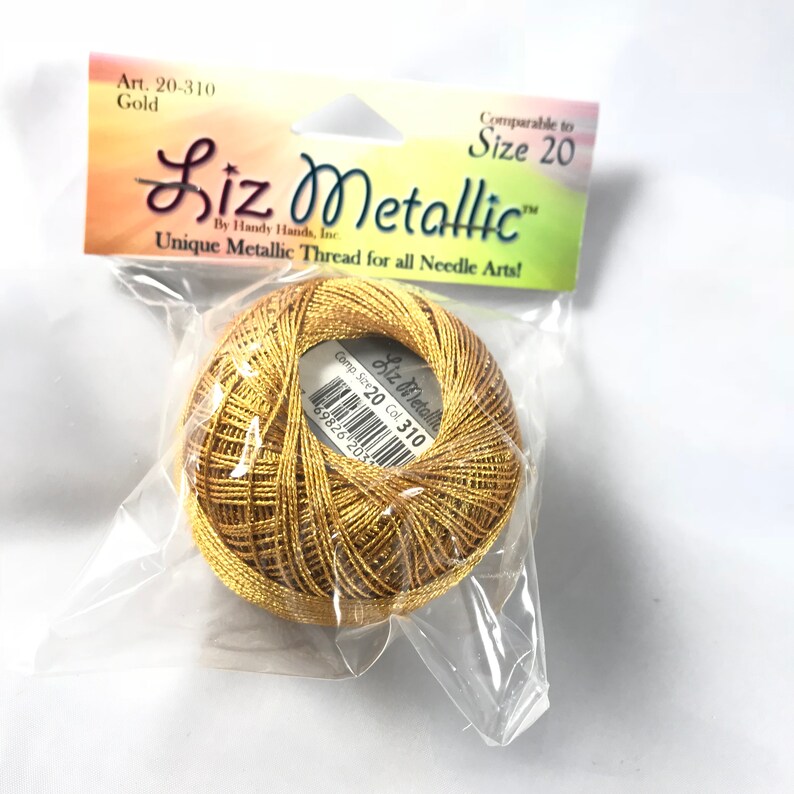 Size 20 Tatting Thread 160 Yard Spool 310 Gold Lizbeth Metallic Gold Sewing & Needlecraft