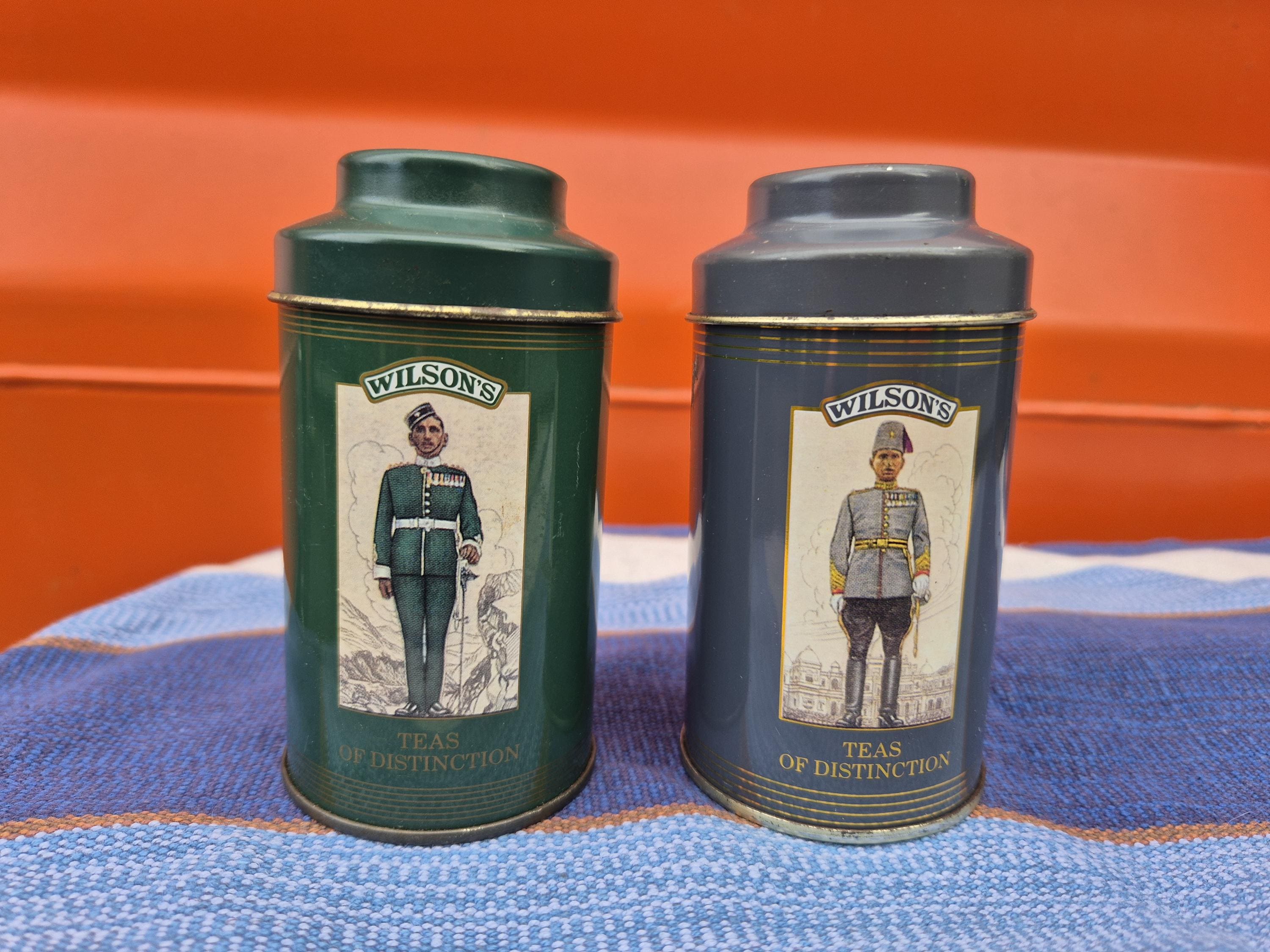 ウィルソン　紅茶　缶　空缶　wilson’s ビンテージ　アンティーク　レトロ Wilson Tea Tin - Etsy