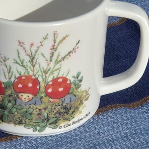 Vintage kids two eared melamine mug with Elsa Beskow decor, Rätt Start, Sweden, 1980s image 2