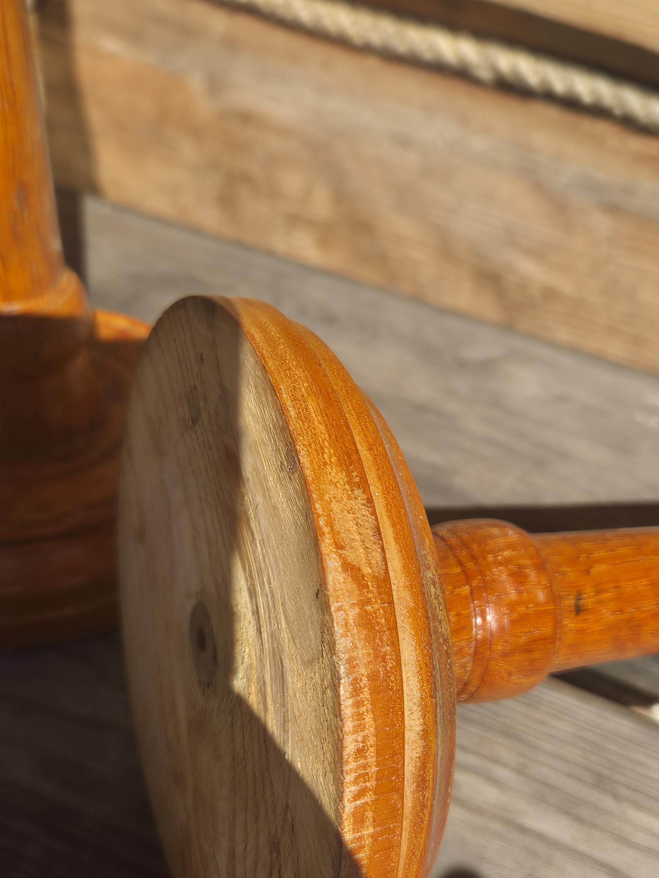 Pair of Vintage Scandinavian Tall Hand Turned Wooden Candlestick ...