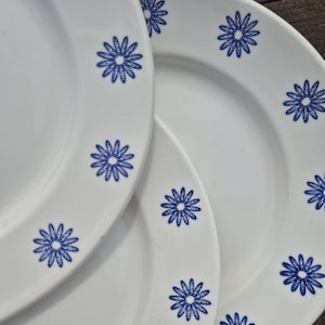 Set of 4 vintage ikea side plates "Bla Blomma", made in Russia, 1990s