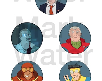 Invincible Character Pins - 2.25 inch