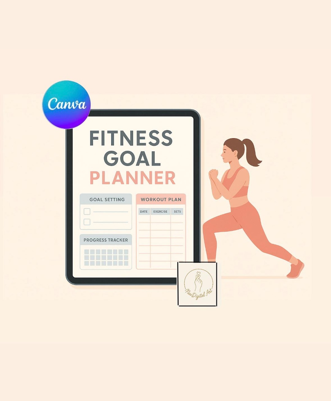 Fitness Planner Digital Bundle | Workout Planner and Goal Tracker ...