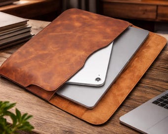 Custom Leather Sleeve Bag, MacBook Case, Laptop Bag, MacBook Sleeve, iPad Cases, iPad Sleeve, Portfolio Case, Custom Sleeve, Personalized